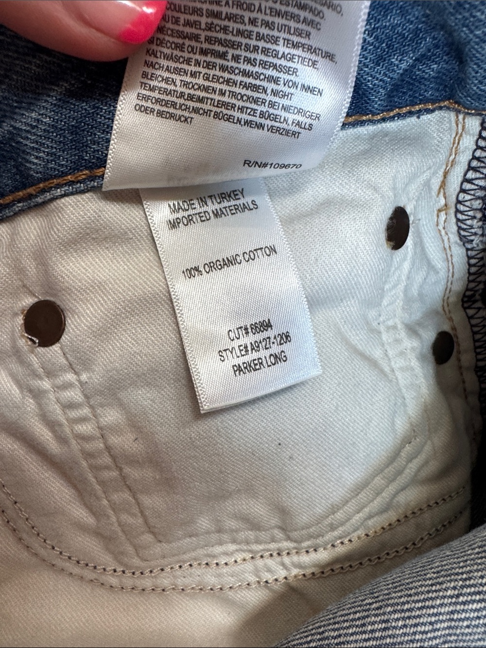Agolde Parker Long Vintage Wash Blue High-Rise Button Denim Shorts Sz 27 - Picture 7 of 7